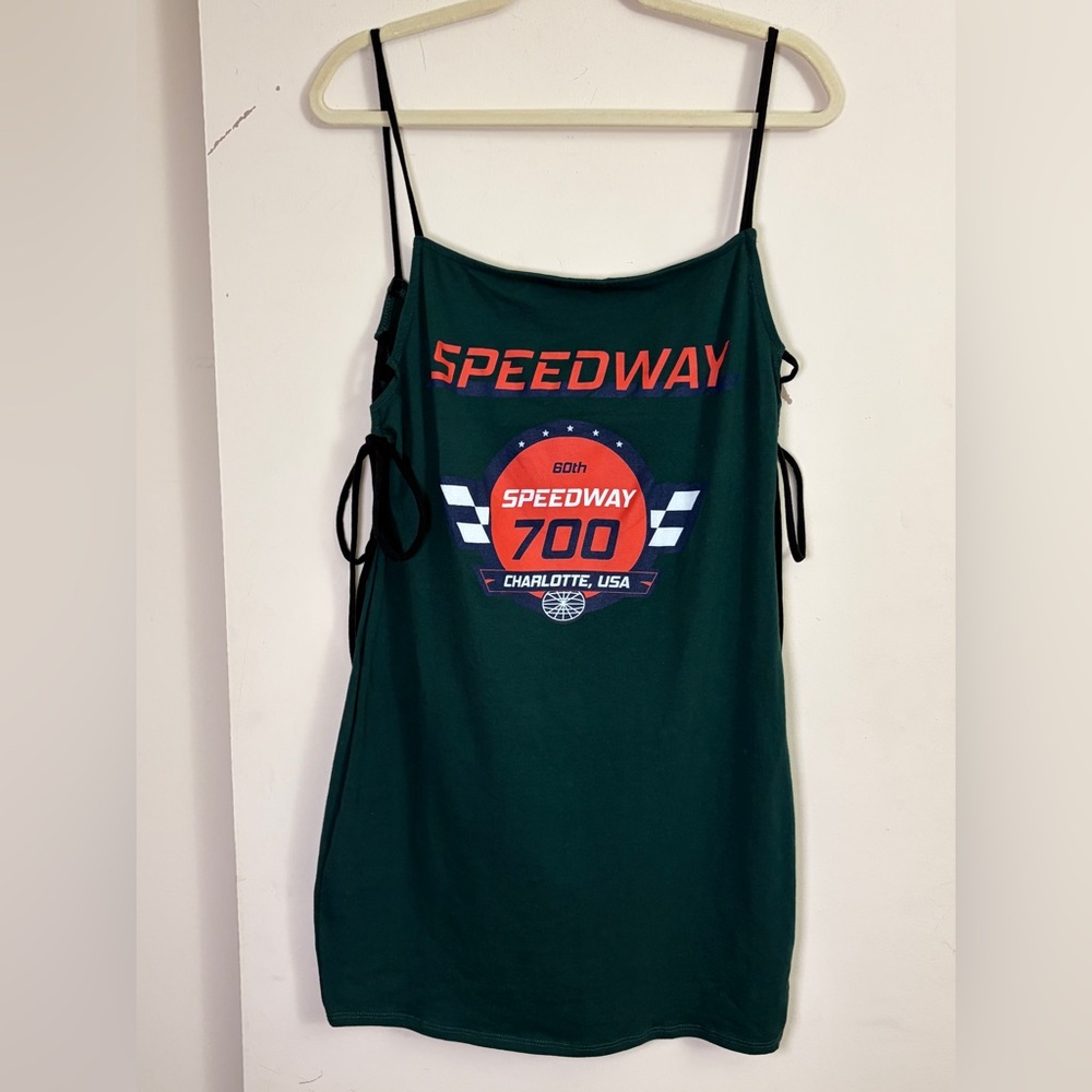 Fashion Nova Speeding Habits Screen Mini Dress in Hunter Size 1X NWT